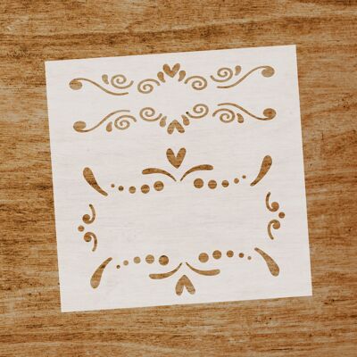 Stencil Borders hearts (SKU: ST055)