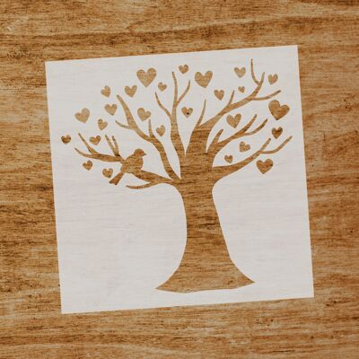 Stencil Árbol de Corazones (SKU: ST001)