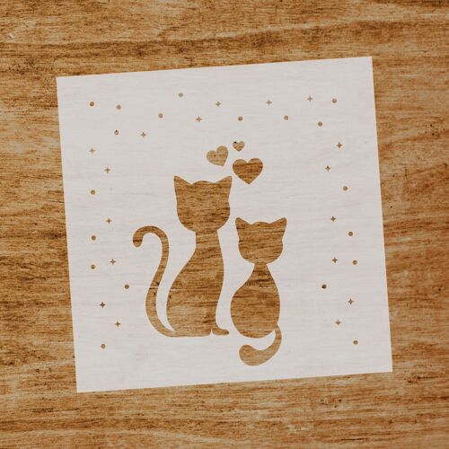 Stencil Gatos enamorados (SKU: ST011)