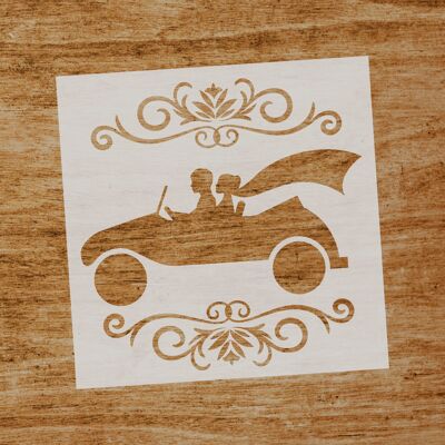 Stencil Wedding car (SKU: ST026)