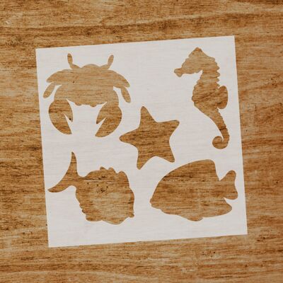 Stencil Animales marinos (SKU: ST036)