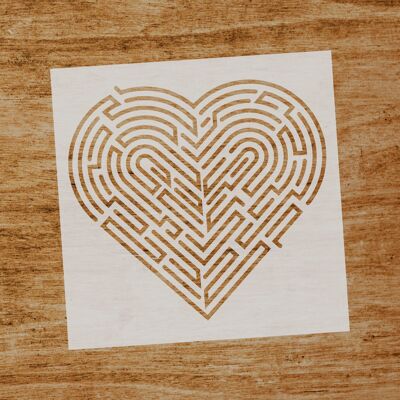 Labyrinth Heart Stencil (SKU: ST041)