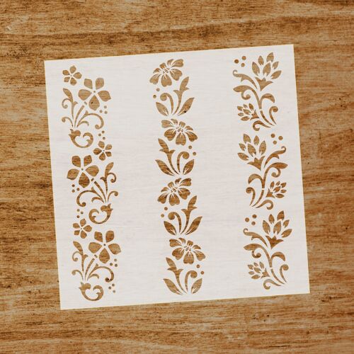 Stencil Cenefa de flores (SKU: ST120)