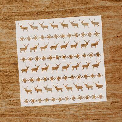 Reindeer Border Stencil (SKU: ST143)