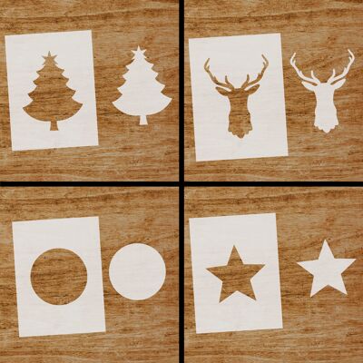 Confezione di cartoline di Natale con stencil (SKU: Confezione di cartoline di Natale)