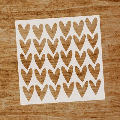 Stencil Corazones Retro (SKU: ST158)