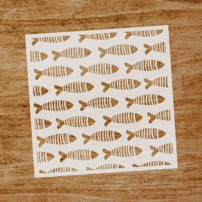 Stencil pesce a strisce (SKU: ST271)