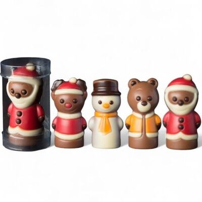 FIGURA NAVIDAD MINI TUBO EN CHOCOLATE 10g - 24 figuras