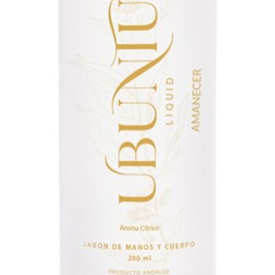 Jabón Líquido Natural Ubuntu Liquid Amanecer - Aroma Cítrico  - Formato Dispensador 200 ml