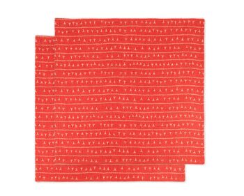Napkin (per 2) 45x45 Red TERRA- ARRASTA-PÉ pattern 2