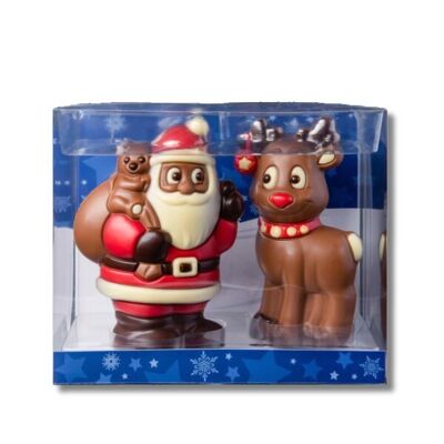 BOX OF SANTA CLAUS AND REINDEER CHOCOLATE MOLDS 150g - 4 boxes