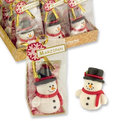 PUPAZZO DI NATALE IN PASTA DI MANDORLE (45g) - espositore da 12 pz
