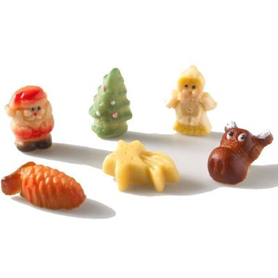 PÂTE D’AMANDE PLATEAU FIGURINES DE NOËL 2Kg - Assortiment de 6 figurines
