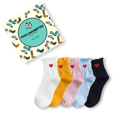 Chaussettes Coeur Dentelle (Lot x5)