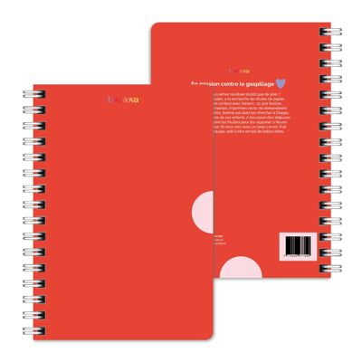 Avviso rosso per notebook A5 riutilizzato