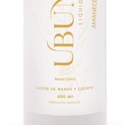 Savon Liquide Naturel Ubuntu Liquid Sunrise - Parfum Agrumes - Format Distributeur 480 ml