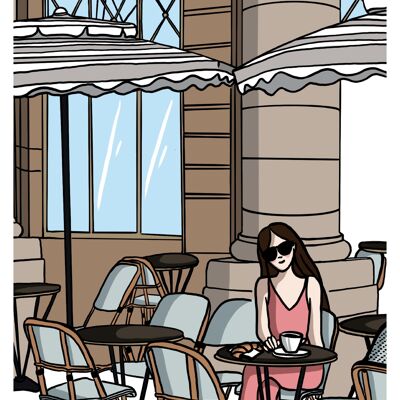 Affiche - Parisienne en terrasse