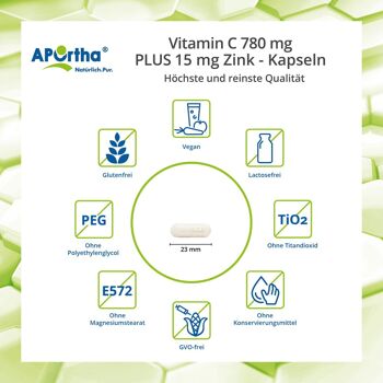 Vitamine C 780 mg Plus 15 mg de zinc - 90 Capsules végétaliennes 3