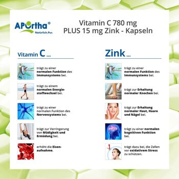 Vitamine C 780 mg Plus 15 mg de zinc - 90 Capsules végétaliennes 4