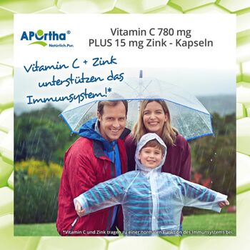 Vitamine C 780 mg Plus 15 mg de zinc - 90 Capsules végétaliennes 7