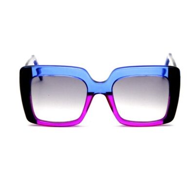 G59 - Gustavo Eyewear - Black and Translucent Blue/Pink