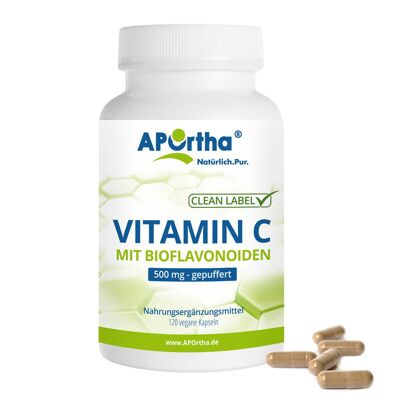 Vitamina C 500 mg - tamponada - 120 cápsulas veganas