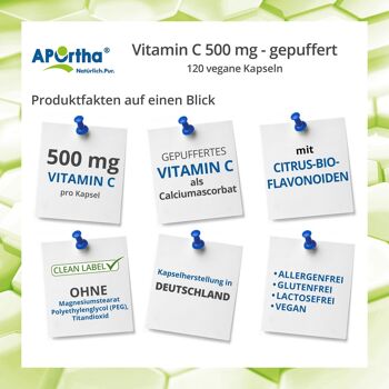 Vitamine C 500 mg - tamponnée - 120 gélules végétaliennes 2