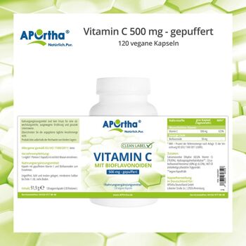 Vitamine C 500 mg - tamponnée - 120 gélules végétaliennes 5