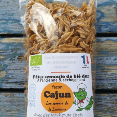 Cajun-style organic pasta (durum wheat semolina).