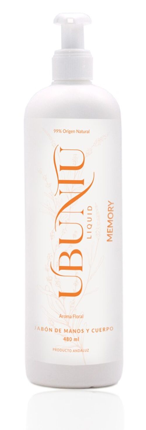 Jabón Líquido Natural Ubuntu Liquid Memory- Aroma Floral - Formato Dispensador 480 ml