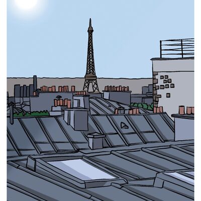 Affiche - Toits de Paris jour