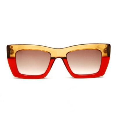 G79 - Gustavo Eyewear - Translucent Amber and Red