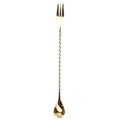 Nordicbar Bar Spoon w. Fork 30 cm Gold