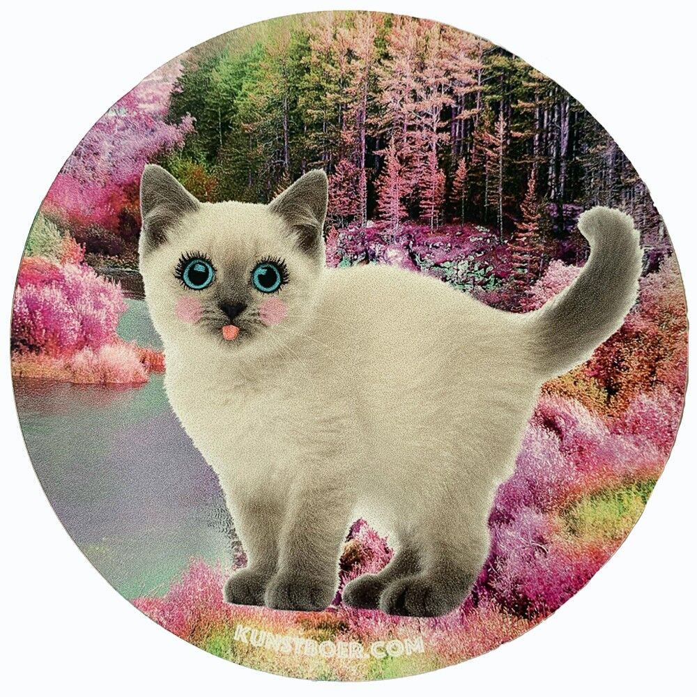 Stickerset Katze auf Pink, 10er Set