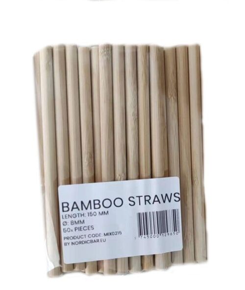 Bamboo Straws, perfect and sustainable, 8x150mm 50 pcs.