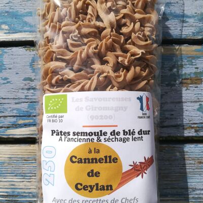 Organic Ceylon cinnamon pasta (durum wheat semolina).