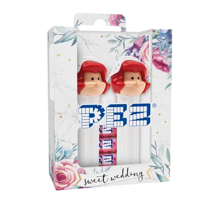 PEZ  Twinpack licence Mariage Bride + Bride : 2 distributeurs + 4 recharges parfum Lychee
