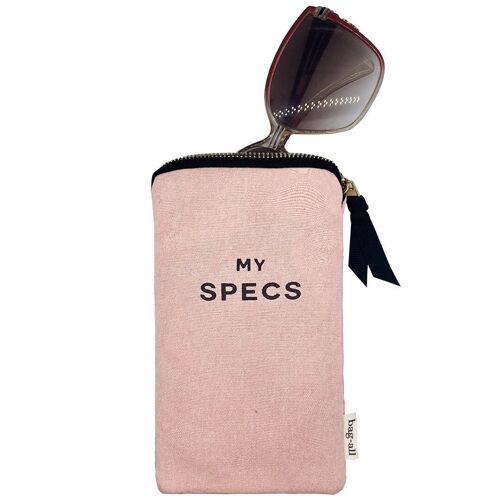 My Specs Glasses Case with Outside Pocket, Pink/Blush