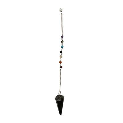 Pendulum with 7 Chakra Beaded Chain, Hematite