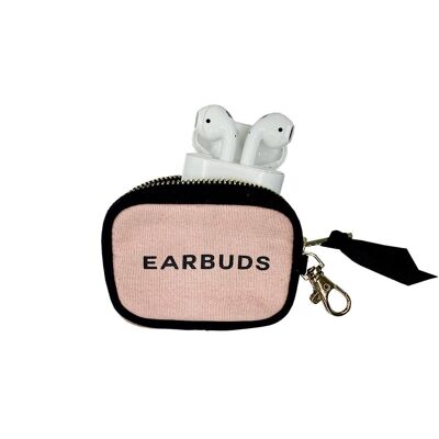 Étui pour écouteurs/Airpods avec fermoir, rose/blush