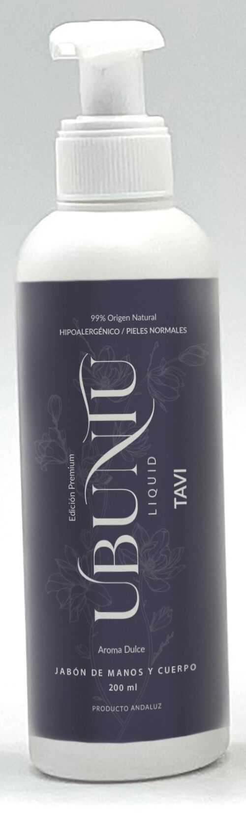 Jabón Líquido Natural Ubuntu Liquid Tavi - Hipoalergénico- Aroma Dulce - Formato Dispensador 200 ml