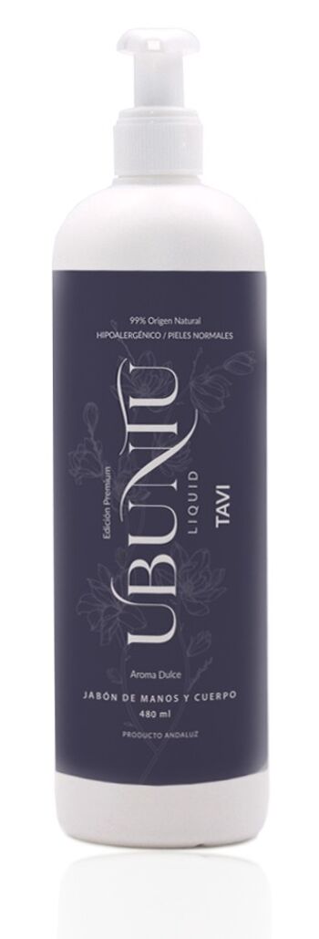Savon Liquide Naturel Ubuntu Liquid Tavi - Hypoallergénique - Parfum Doux - Format Distributeur 480 ml 1