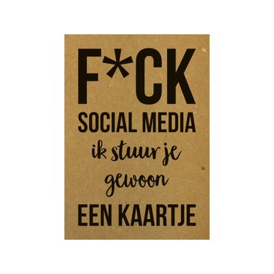 Postcard F*ck social media ik stuur je gewoon een kaartje