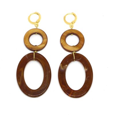 WOOPY earrings in fine gold - resin and mother-of-pearl
