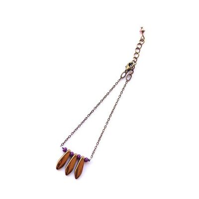 Bracelet laiton bronze et perles de verre APACHE