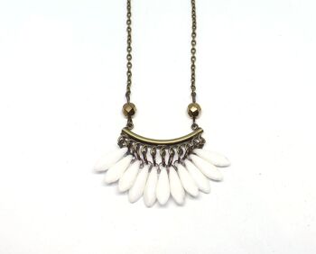 Collier laiton bronze et perles de verre APACHE 3