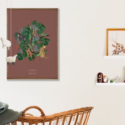 Il poster della giungla - Terracotta intensa - A4 - Solo poster