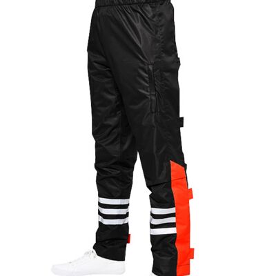 Pantalon de pluie optimiste Noir | Rouge fluo