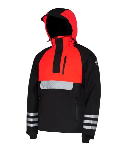 Anorak imperméable optimiste Rouge fluo | Noir