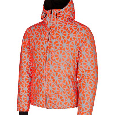 Neon orange juggler down jacket | Black